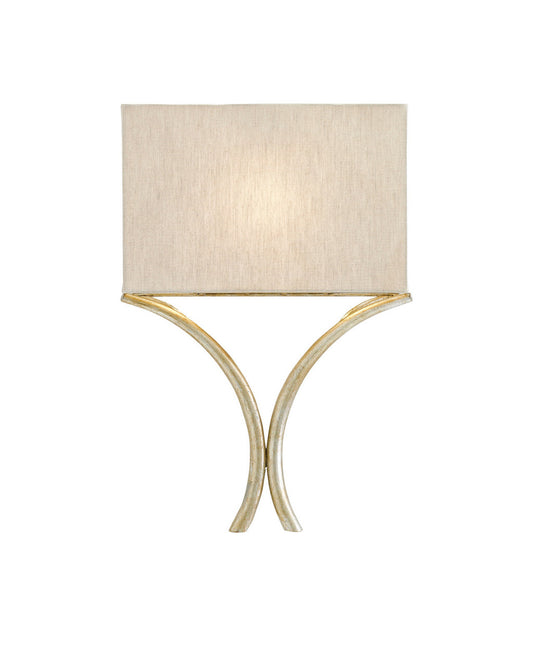 Currey and Company Cornwall Silver Wall Sconce Silver Leaf