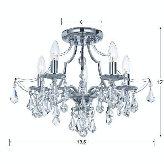 Crystorama Cedar Semi Flush Mount Polished Chrome