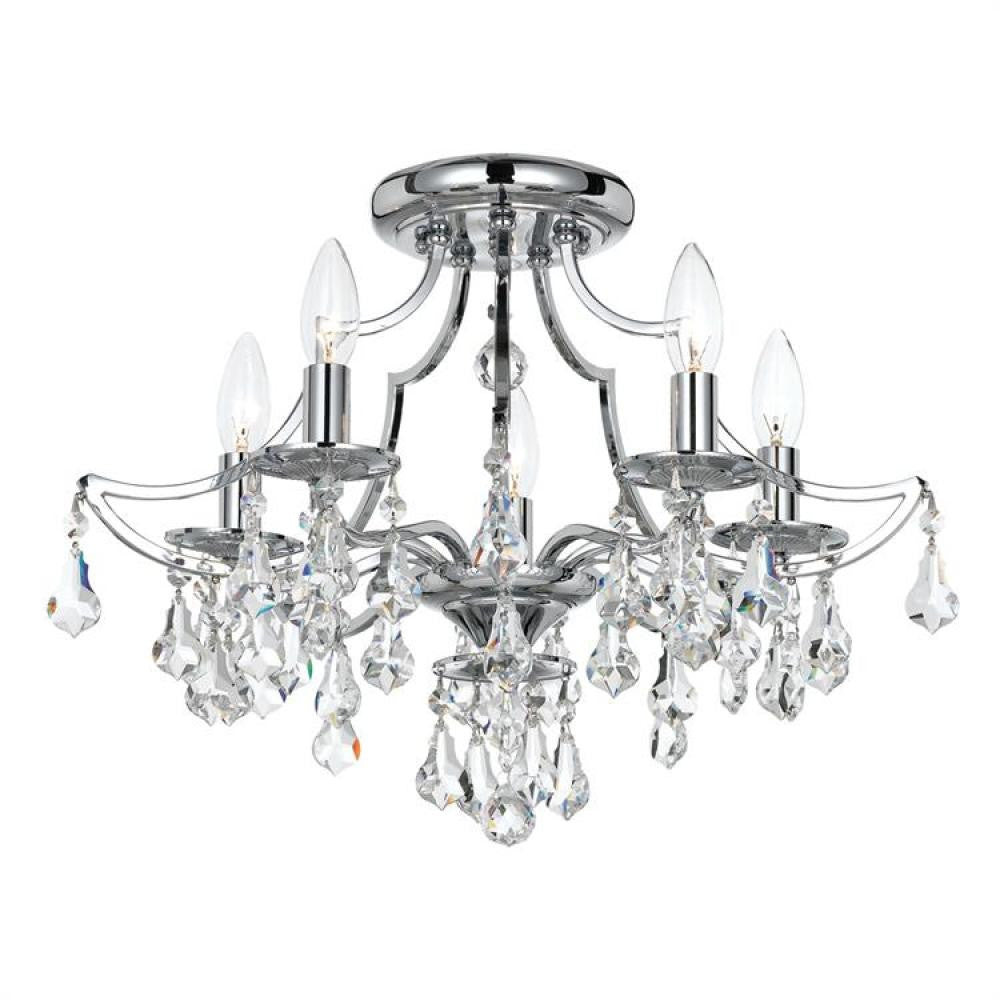 Crystorama Cedar Semi Flush Mount Polished Chrome