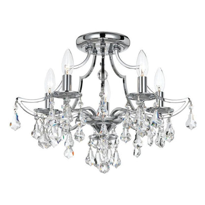 Crystorama Cedar Semi Flush Mount Polished Chrome