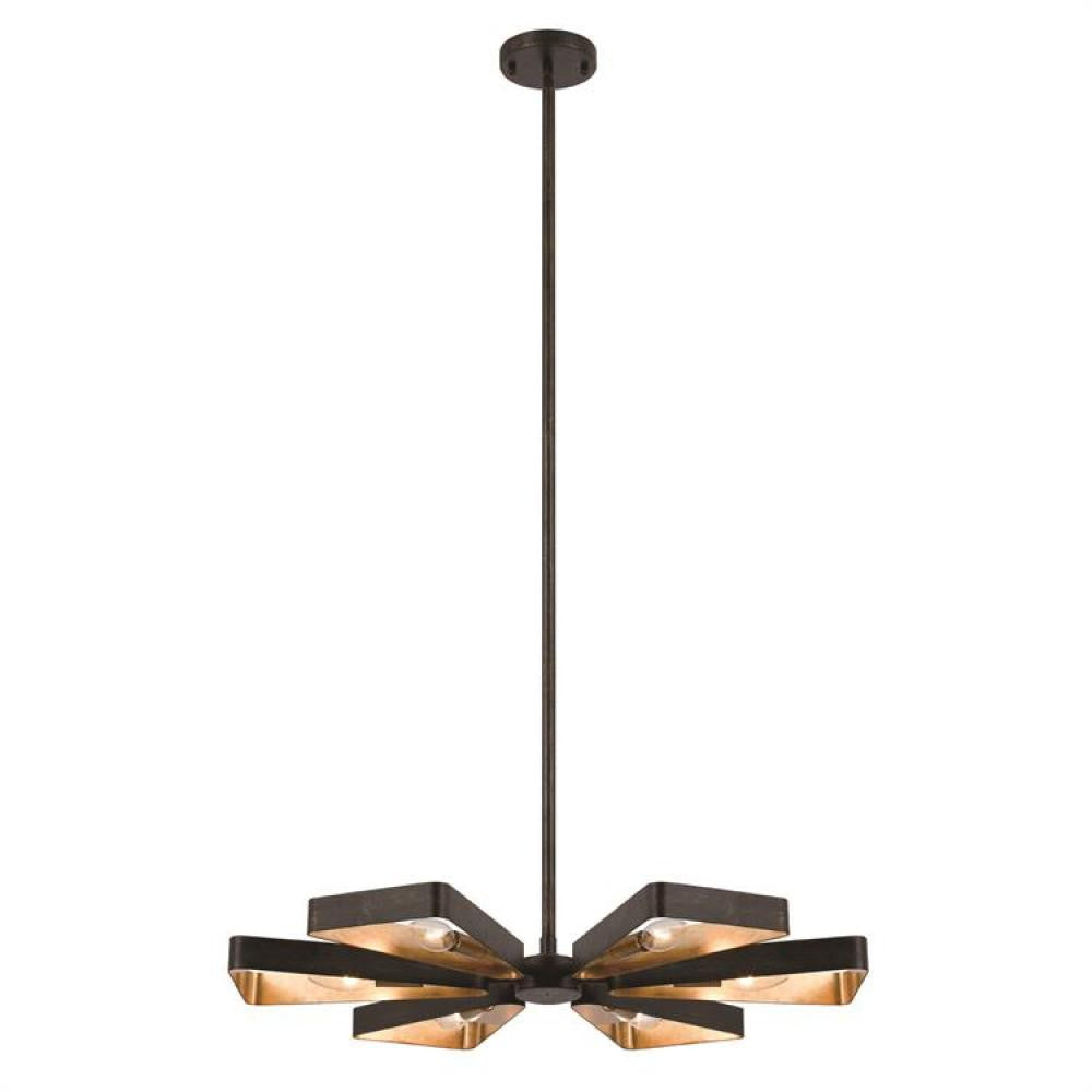 Crystorama Luna 6 Light Chandelier English Bronze, Antique Gold