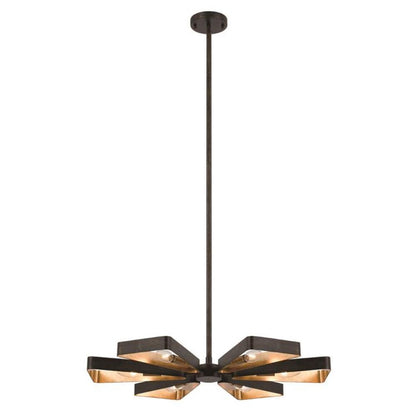 Crystorama Luna 6 Light Chandelier English Bronze, Antique Gold