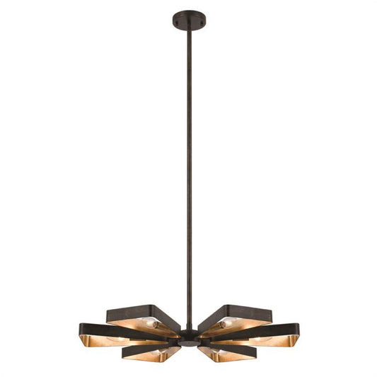 Crystorama Luna 6 Light Chandelier English Bronze, Antique Gold