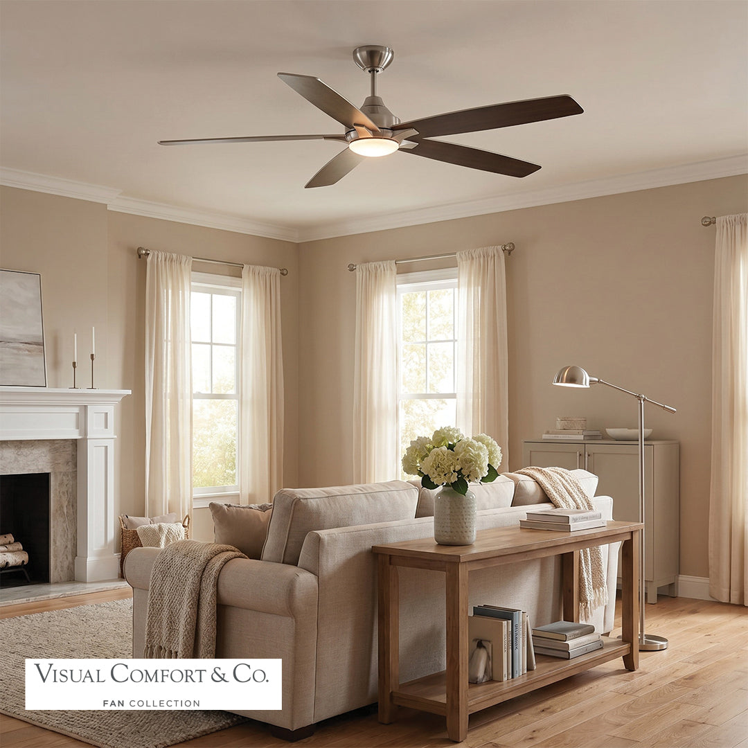 Lowden Smart 60 LED Ceiling Fan - Brushed Steel
