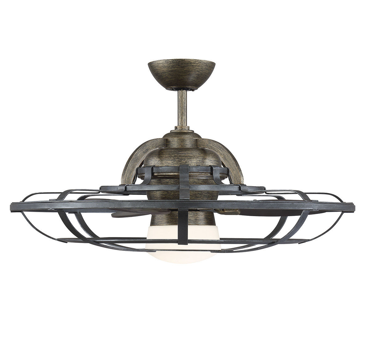 Alsace Fandelier, 1-Light, LED, Reclaimed Wood, Glass Shade, 30"W Savoy House (26-9536-FD-196 1FTQZ)