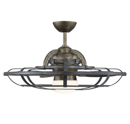 Alsace Fandelier, 1-Light, LED, Reclaimed Wood, Glass Shade, 30"W Savoy House (26-9536-FD-196 1FTQZ)