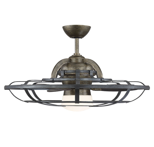 Alsace Fandelier, 1-Light, LED, Reclaimed Wood, Glass Shade, 30"W Savoy House (26-9536-FD-196 1FTQZ)