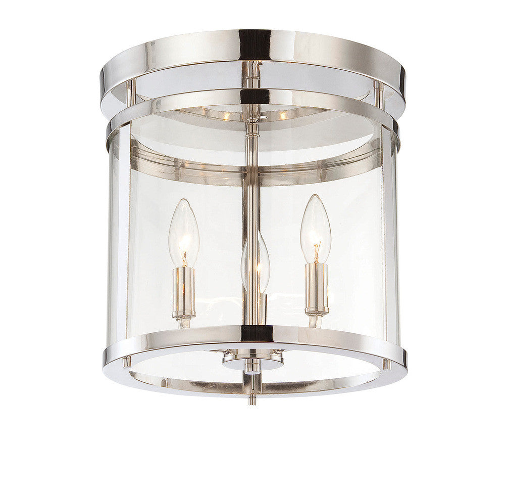 Savoy House Penrose 3-Light Semi-Flush Mount Polished Nickel