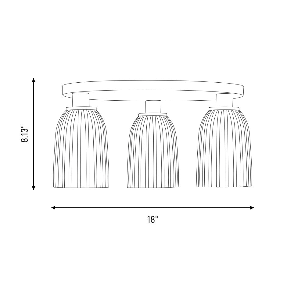 baldwin 3 light flush mount in 6 1247 3 128