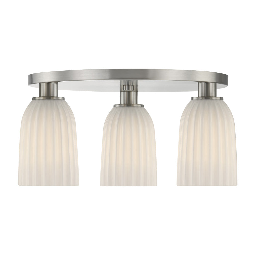 Savoy House Baldwin 3-Light Flush Mount - Satin Nickel