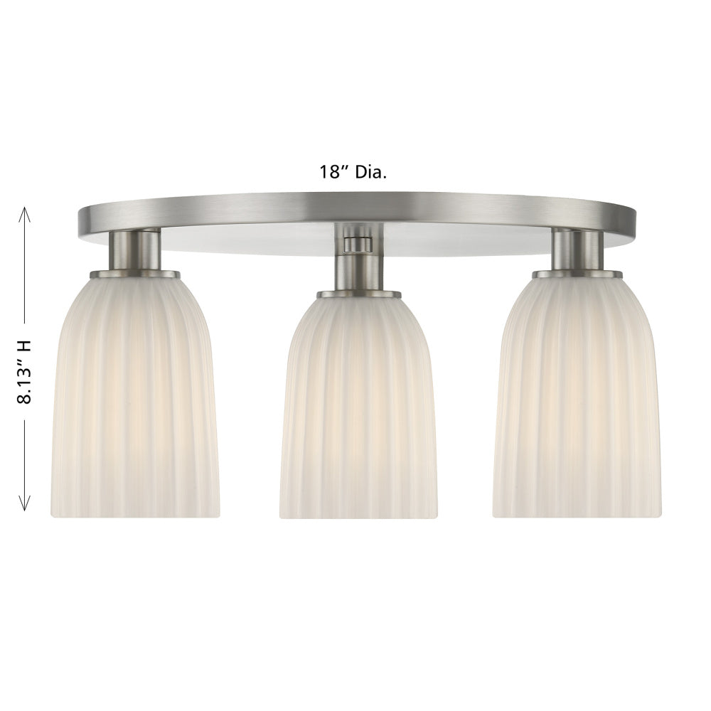baldwin 3 light flush mount in 6 1247 3 128