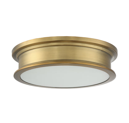 Watkins 3-Light Flush Mount in Warm Brass