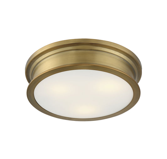 Watkins 3-Light Flush Mount in Warm Brass