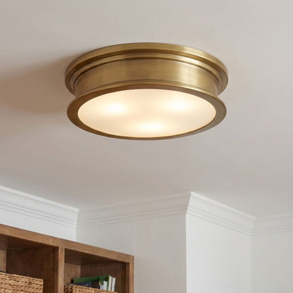 Watkins 3-Light Flush Mount in Warm Brass