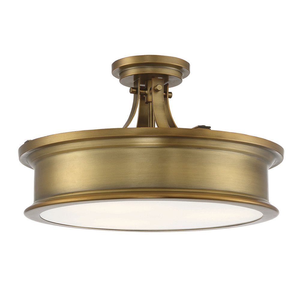 Savoy House Watkins Semi-Flush Mount Warm Brass