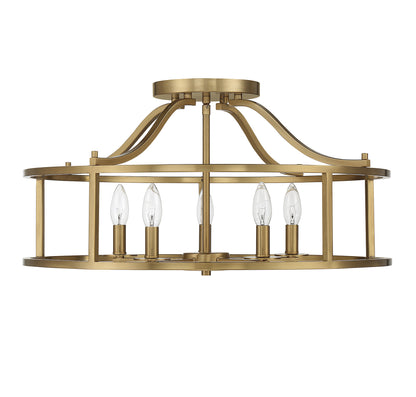 Stockton 5-Light Ceiling Light in Warm Brass