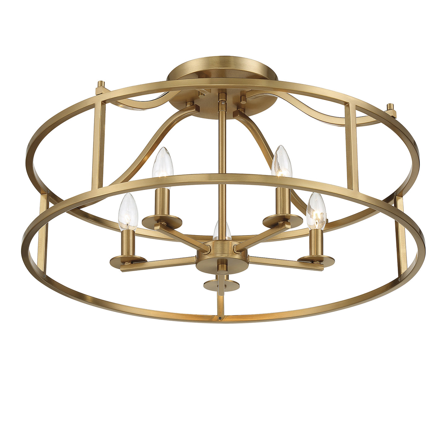 Stockton 5-Light Ceiling Light in Warm Brass