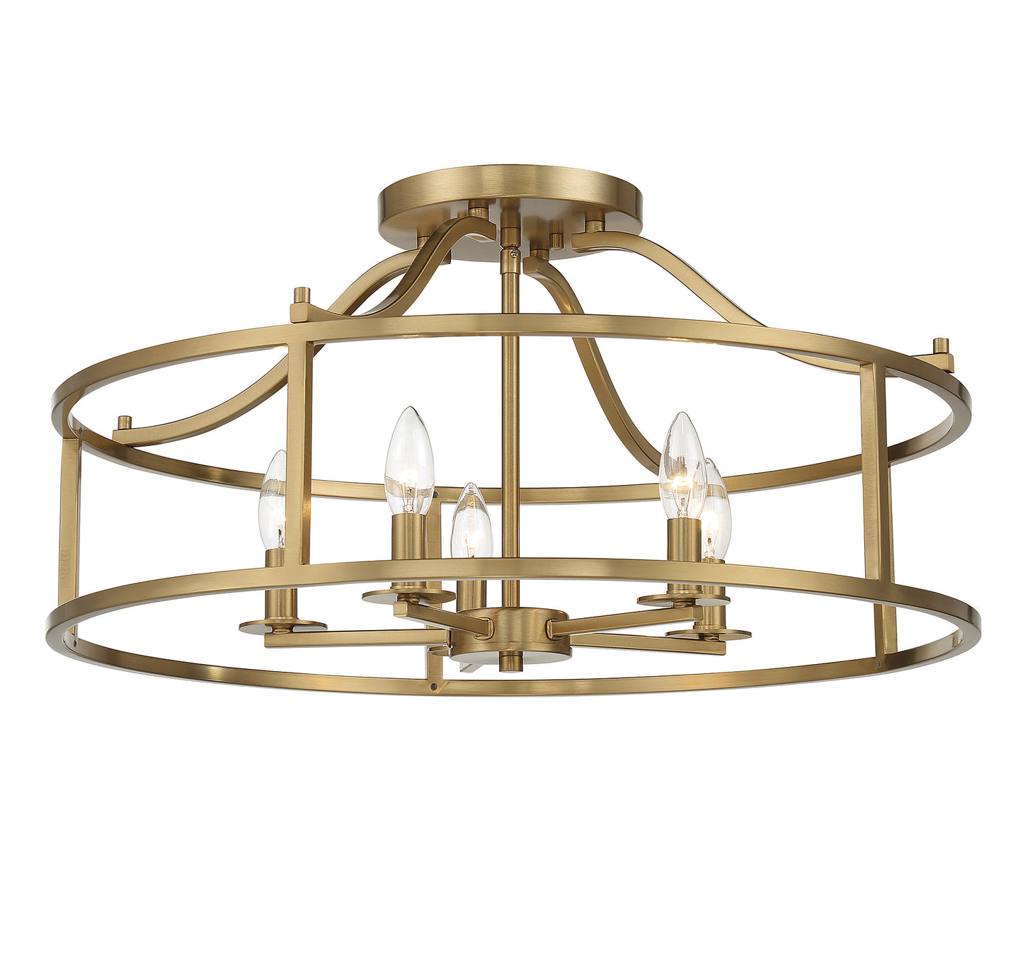 Stockton 5-Light Ceiling Light in Warm Brass