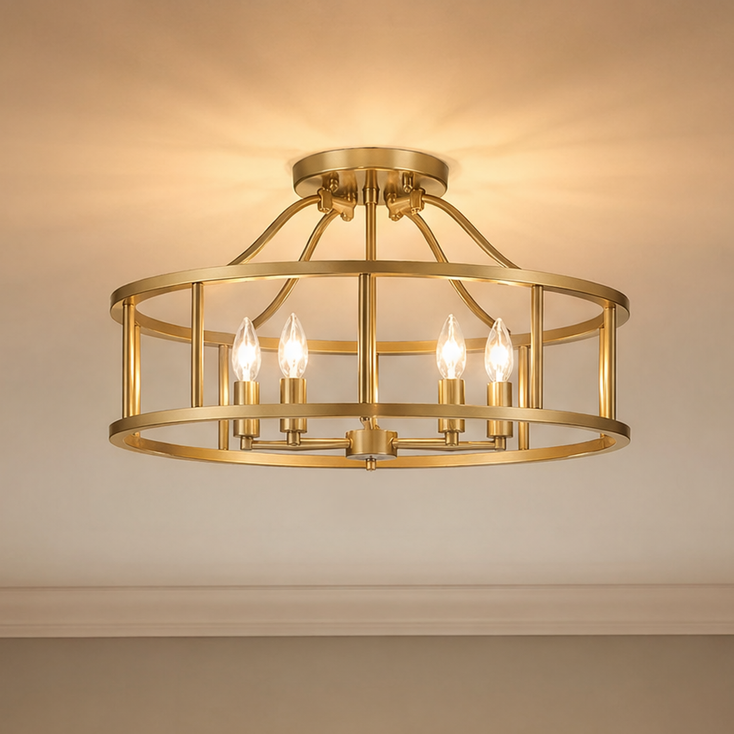 Stockton 5-Light Ceiling Light in Warm Brass