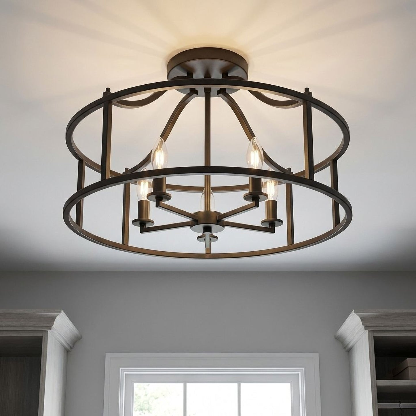 Stockton 5-Light Ceiling Light in Warm Brass