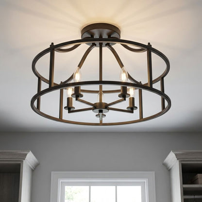 Stockton 5-Light Ceiling Light in Warm Brass