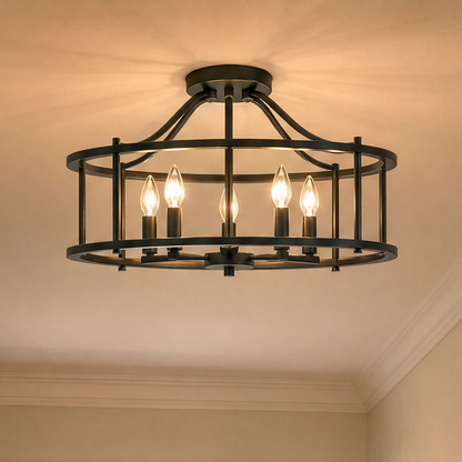 Stockton 5-Light Ceiling Light in Warm Brass