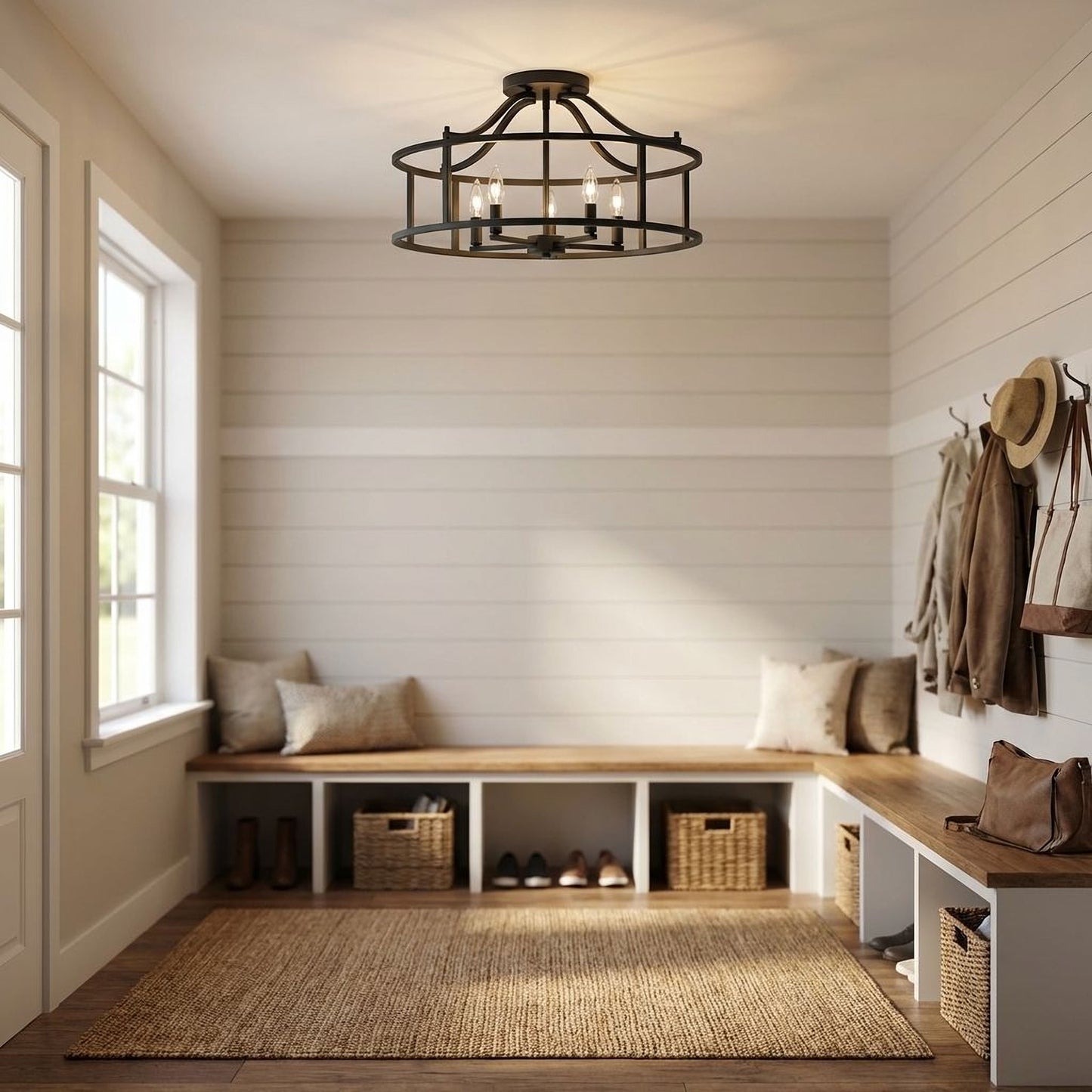 Stockton 5-Light Ceiling Light in Warm Brass