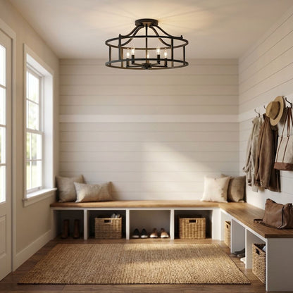 Stockton 5-Light Ceiling Light in Warm Brass