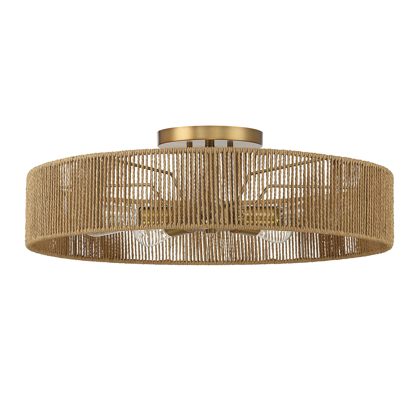 Ashe 5-Light Ceiling Light - Warm Brass and Rope