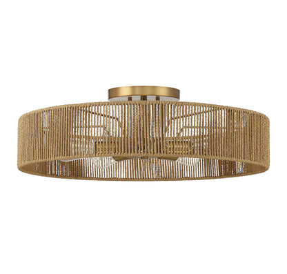 Ashe 5-Light Ceiling Light - Warm Brass and Rope