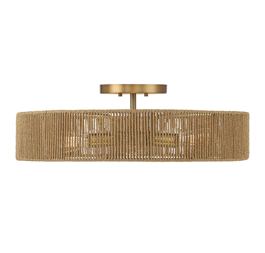 Ashe 5-Light Ceiling Light - Warm Brass and Rope