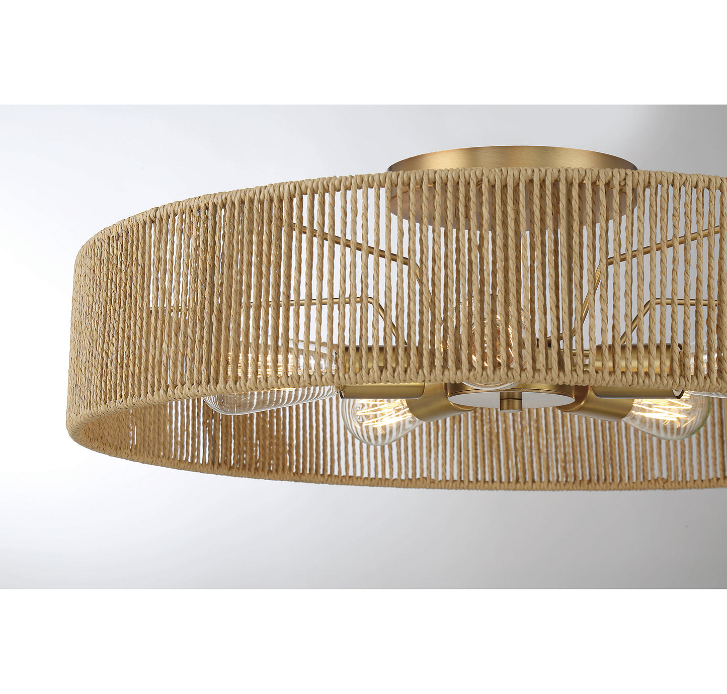 Ashe 5-Light Ceiling Light - Warm Brass and Rope