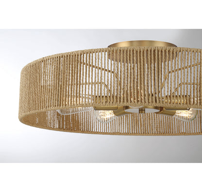Ashe 5-Light Ceiling Light - Warm Brass and Rope