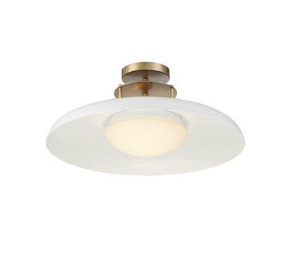 Gavin 1-Light Ceiling Light in White with Warm Brass Accents