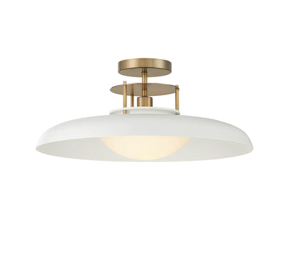 Gavin 1-Light Ceiling Light in White with Warm Brass Accents