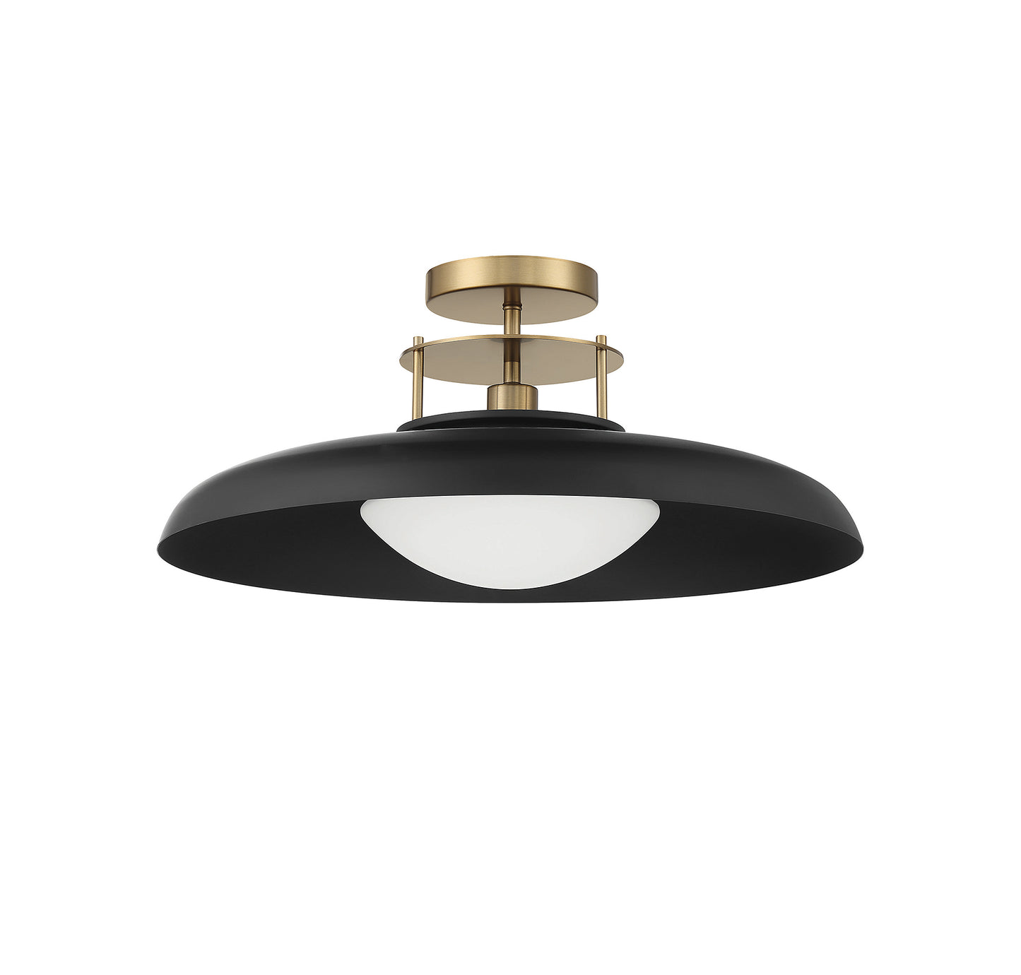 Gavin 1-Light Ceiling Light in White with Warm Brass Accents