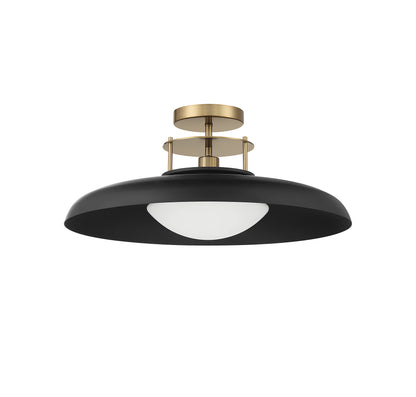 Gavin 1-Light Ceiling Light in White with Warm Brass Accents