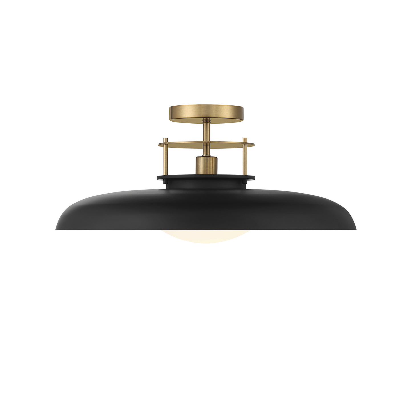Gavin 1-Light Ceiling Light in White with Warm Brass Accents