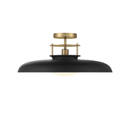 Gavin 1-Light Ceiling Light in White with Warm Brass Accents