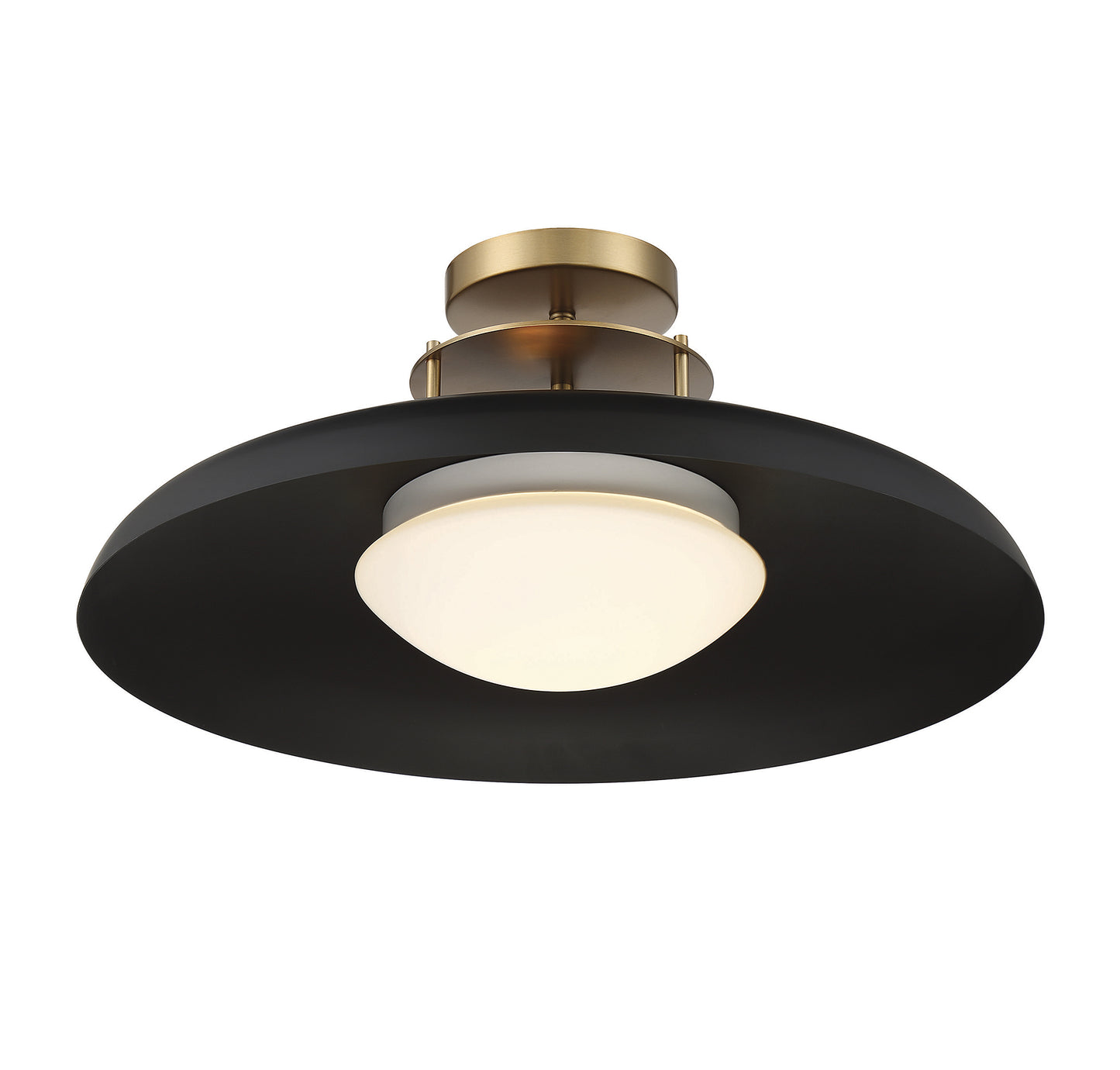 Gavin 1-Light Ceiling Light in White with Warm Brass Accents