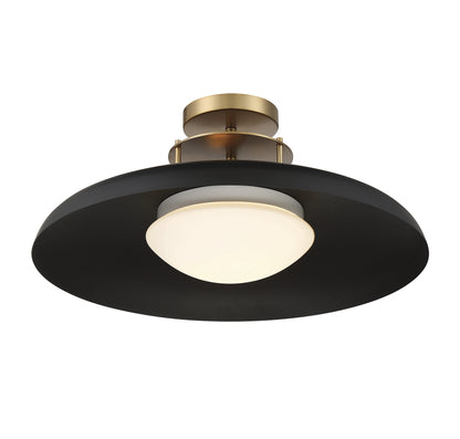 Gavin 1-Light Ceiling Light in White with Warm Brass Accents
