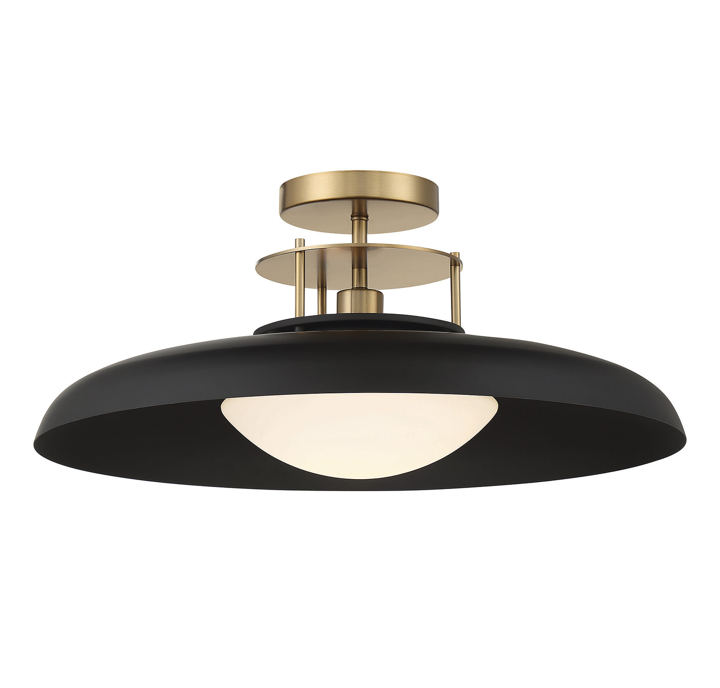 Gavin 1-Light Ceiling Light in White with Warm Brass Accents