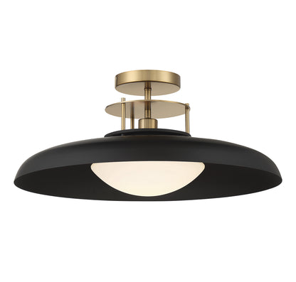 Gavin 1-Light Ceiling Light in White with Warm Brass Accents