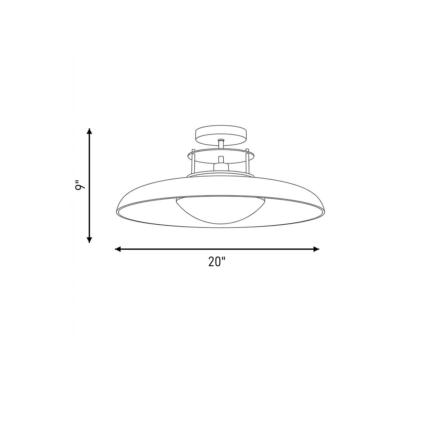 Gavin 1-Light Ceiling Light in White with Warm Brass Accents