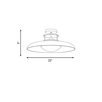Gavin 1-Light Ceiling Light in White with Warm Brass Accents