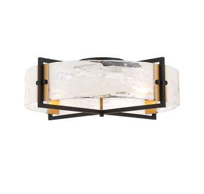 Hayward 4-Light Ceiling Light in Matte Black with Warm Brass Accents