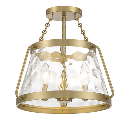 Crawford 3-Light Ceiling Light in Warm Brass
