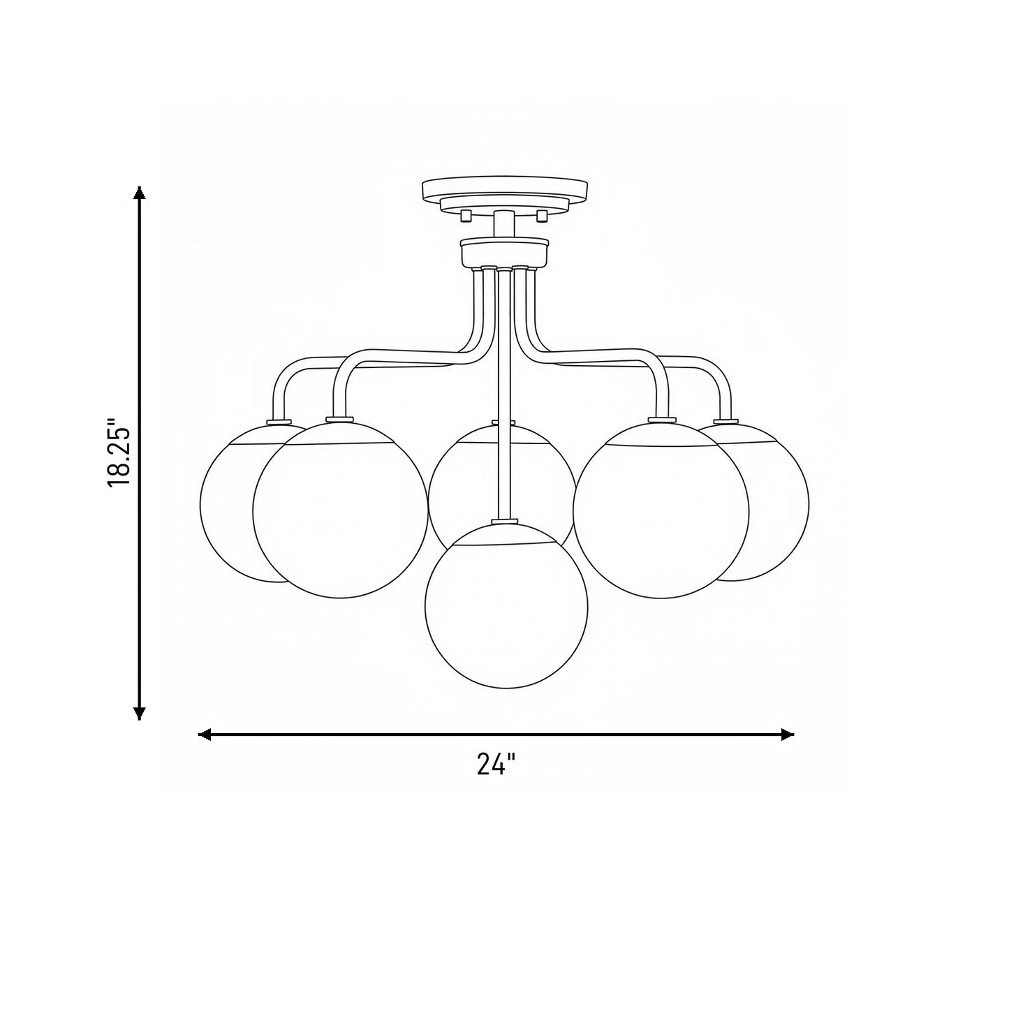 Marco 6-Light Ceiling Light in Warm Brass