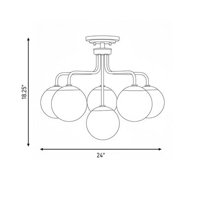 Marco 6-Light Ceiling Light in Warm Brass