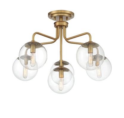 Marco 6-Light Ceiling Light in Warm Brass